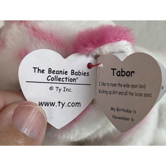 TY Beanie Boos 6" TABOR the Pink & White Tiger Plush Stuffed Animal Toy NWT - Picture 5 of 9